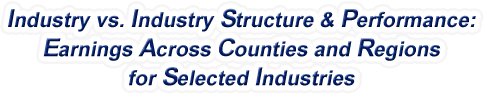 Massachusetts - Industry vs. Industry Structure & Performance: Earnings Across Counties and Regions for Selected Industries